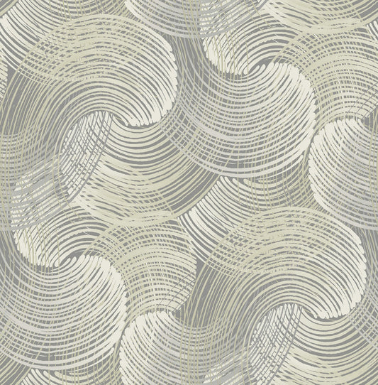 Scott Living Karson Swirling Geometric Wallpaper - Warm Grey