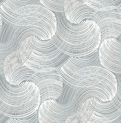 Scott Living Karson Swirling Geometric Wallpaper - Slate