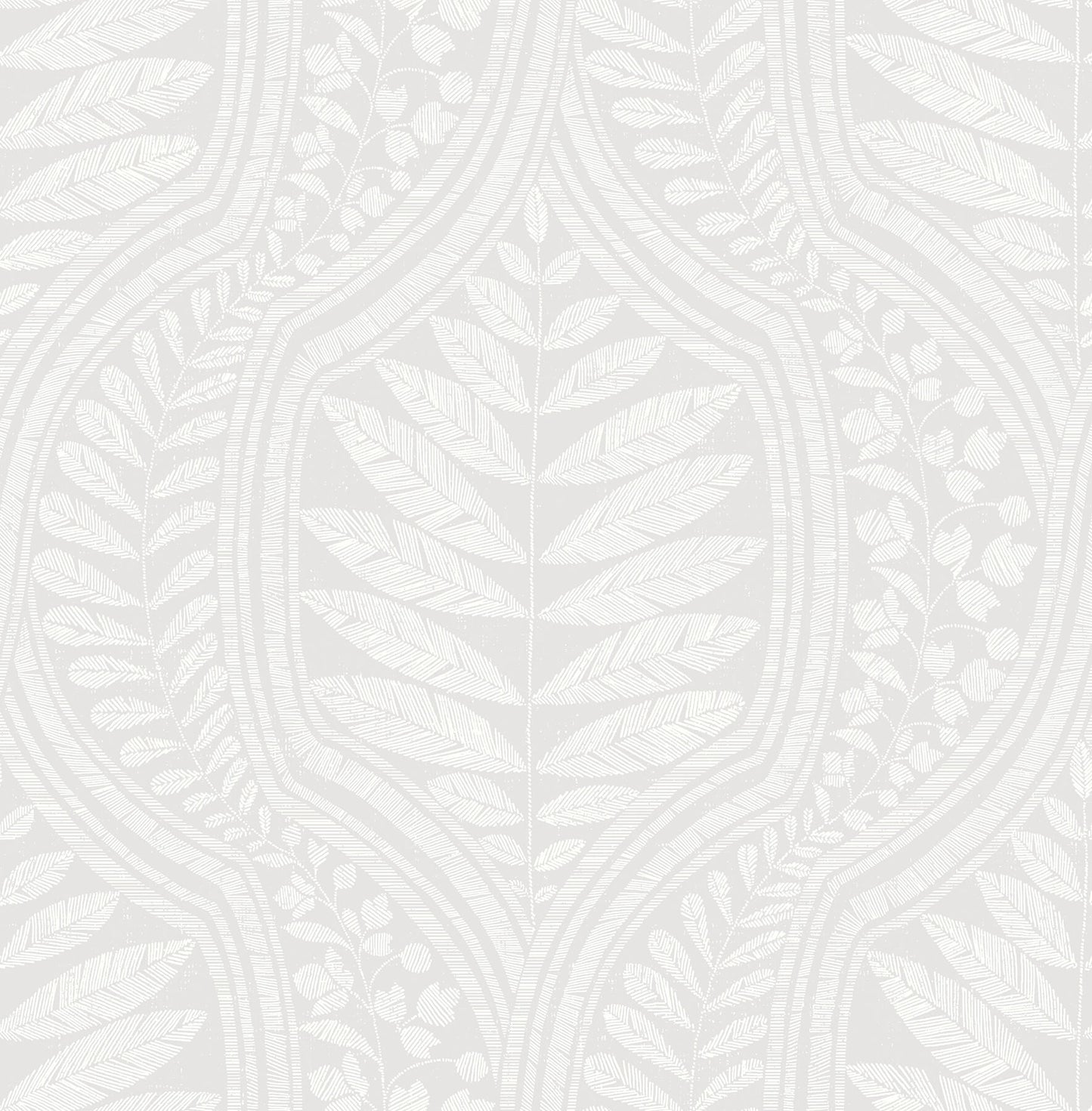 Scott Living Juno Ogee Wallpaper - Light Grey