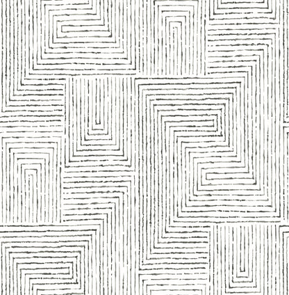 Scott Living Merritt Geometric Wallpaper - Black