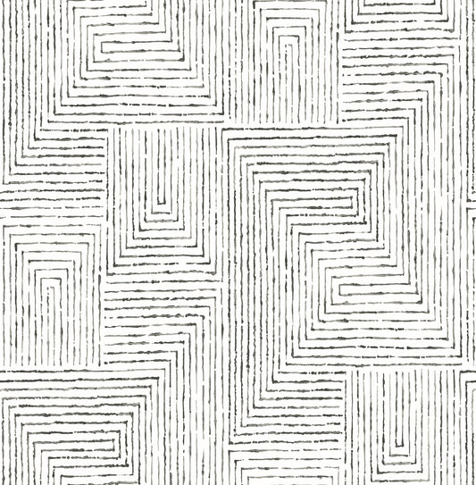Scott Living Merritt Geometric Wallpaper - Black