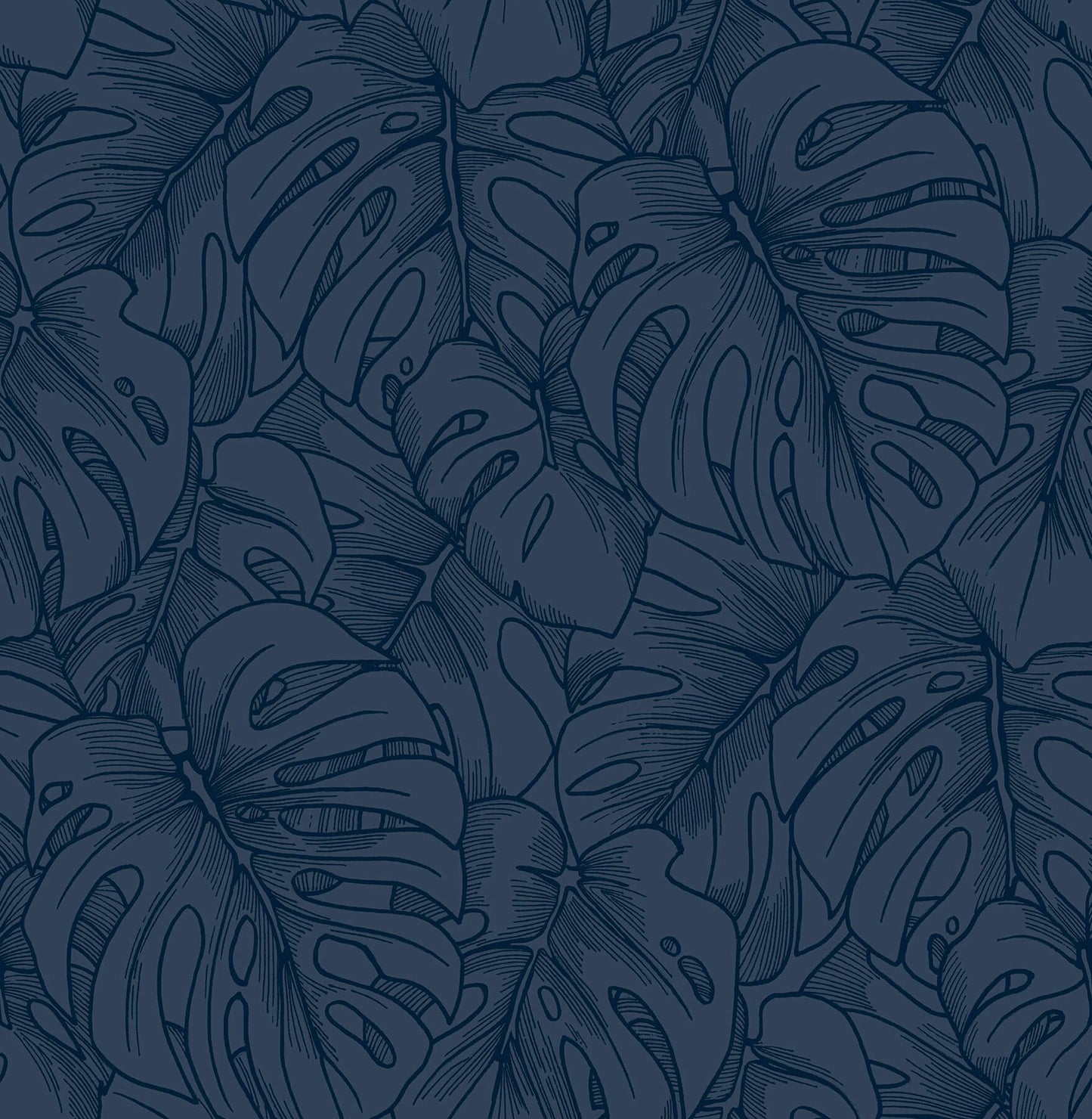 Scott Living Balboa Botanical Wallpaper - Indigo Blue