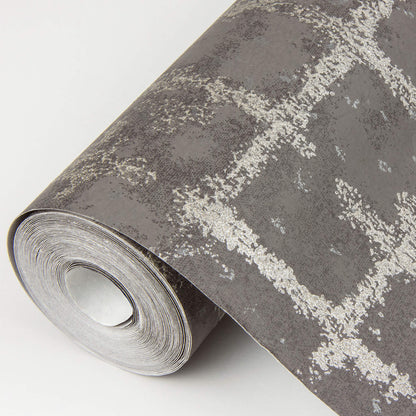 Scott Living Shea Distressed Geometric Wallpaper - Charcoal