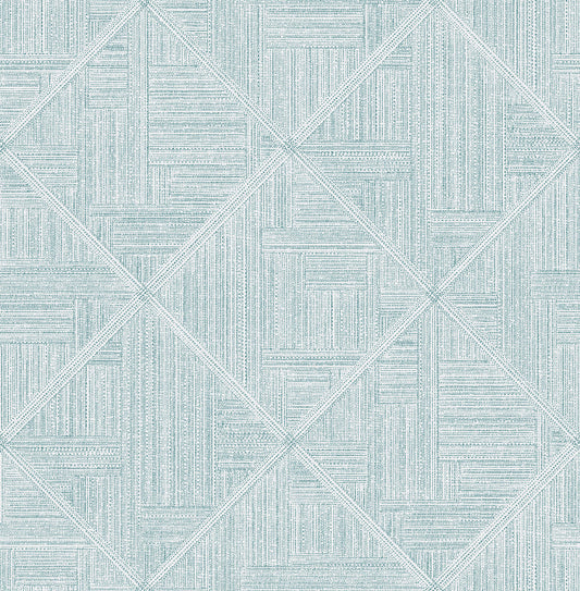 Scott Living II Cade Geometric Wallpaper - Teal Blue