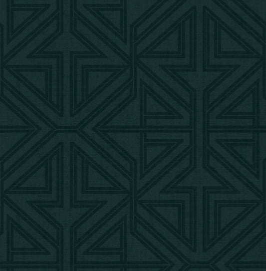 Scott Living II Kachel Geometric Wallpaper - Dark Teal