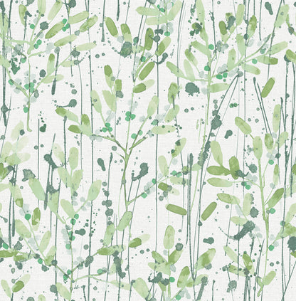 Scott Living II Leandra Floral Trail Wallpaper - Green