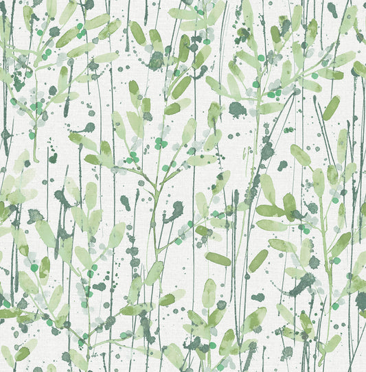 Scott Living Leandra Floral Trail Wallpaper - Green