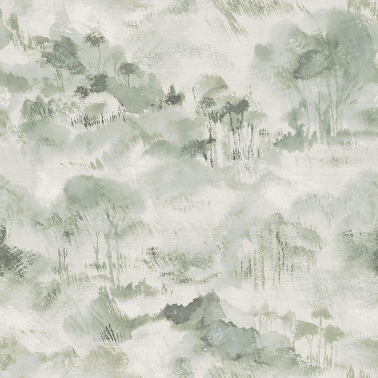 Scott Living Nara Toile Wallpaper - Sage Green