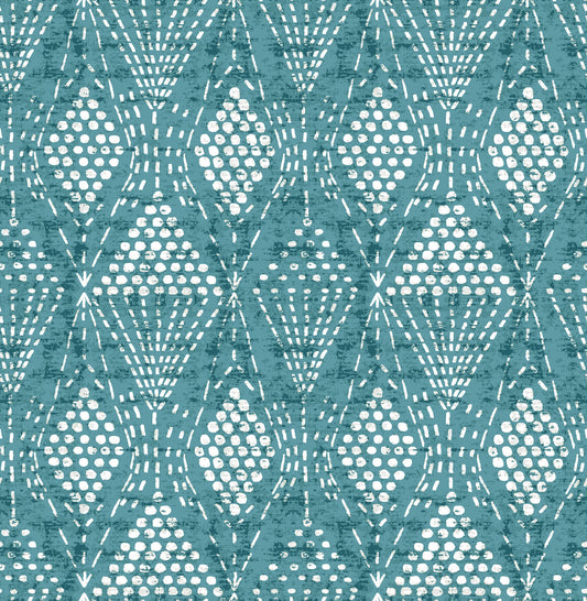 Happy A-Street Prints Grady Dotted Geometric Wallpaper - Teal