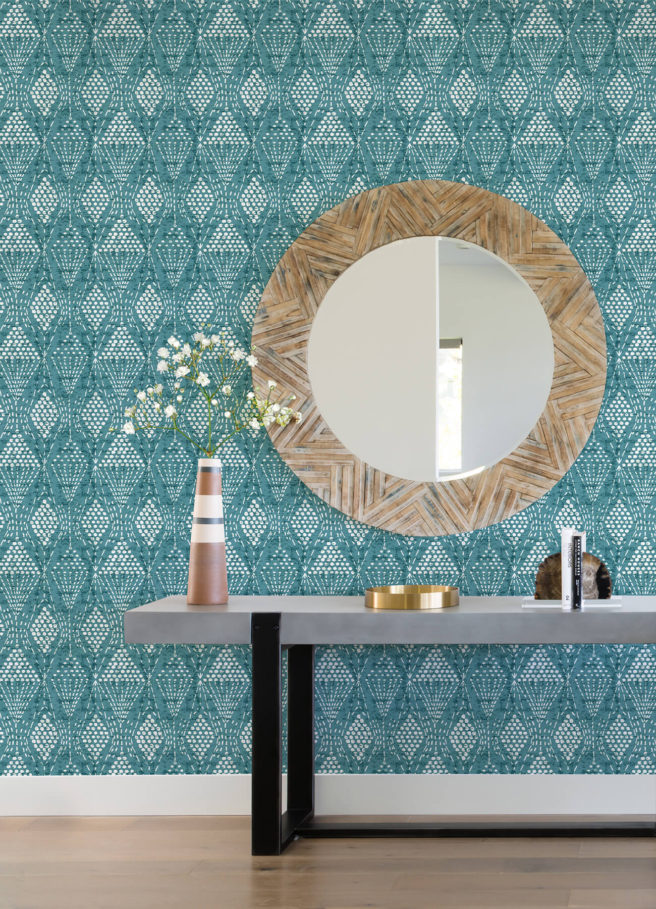 A Street Prints Happy Grady Geometric Wallpaper Teal US Wall Decor