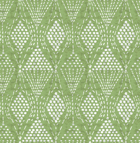 Happy A-Street Prints Grady Dotted Geometric Wallpaper - Green