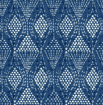Happy A-Street Prints Grady Dotted Geometric Wallpaper - Blue