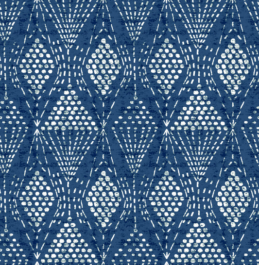 Happy A-Street Prints Grady Dotted Geometric Wallpaper - Blue
