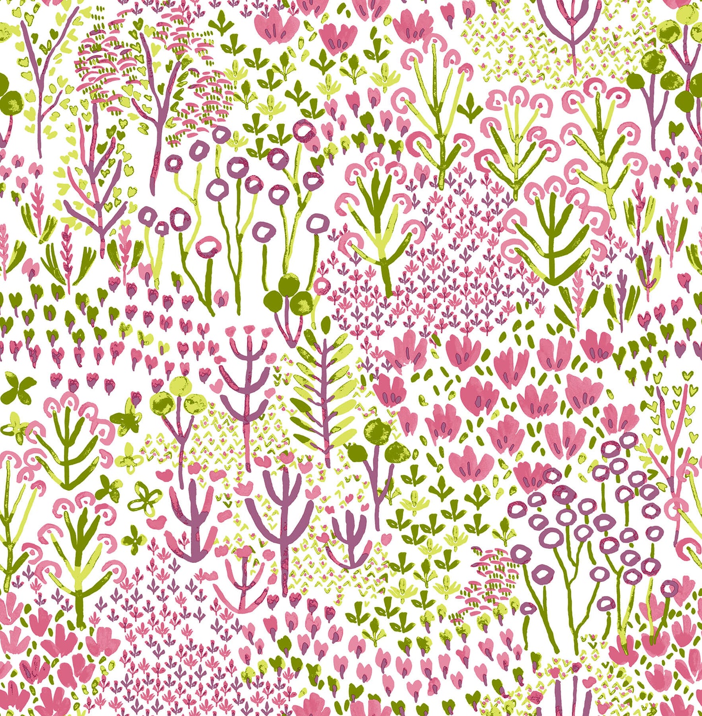 Happy A-Street Prints Chilton Wildflowers Wallpaper - Pink