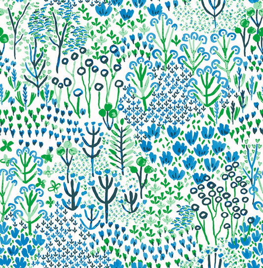 Happy A-Street Prints Chilton Wildflowers Wallpaper - Blue