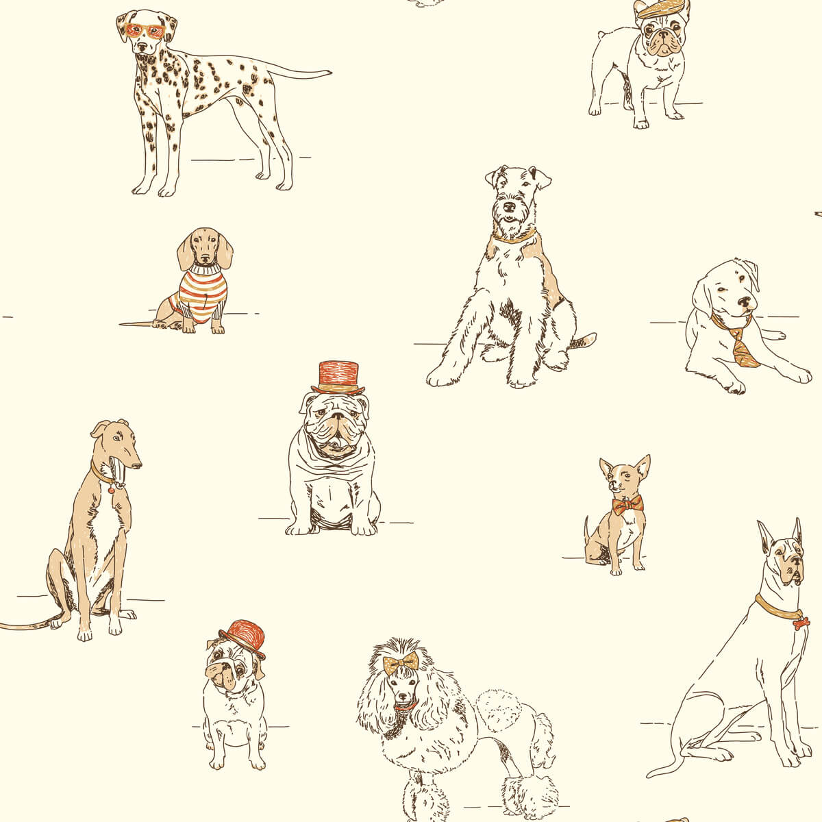 Ashford Toiles Dogs Life Wallpaper - SAMPLE