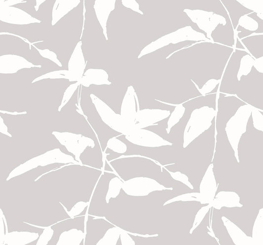 Ronald Redding Persimmon Leaf Wallpaper - Grey