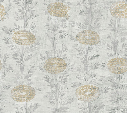 Ronald Redding French Marigold Wallpaper - Gold & Gray