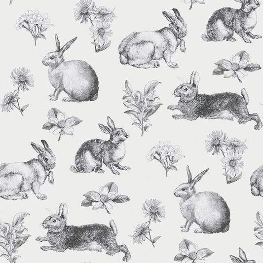 Bunny Toile Wallpaper - SAMPLE