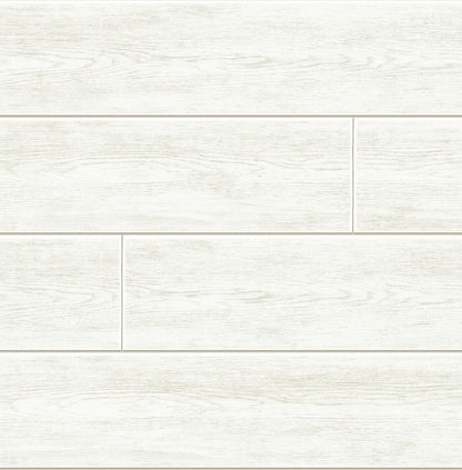 NextWall Farmhouse Shiplap Peel & Stick Wallpaper - White
