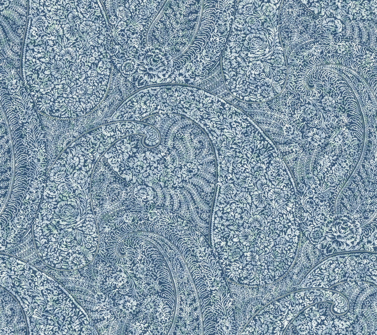 Antonina Vella Bohemian Luxe Kashmir Dreams Paisley Wallpaper - Blue