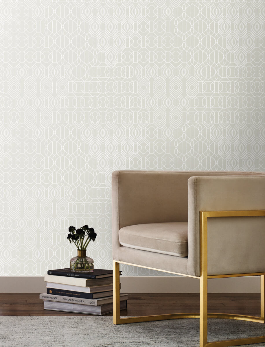 Antonina Vella Bohemian Luxe Modern Chandelier Wallpaper - Pearl