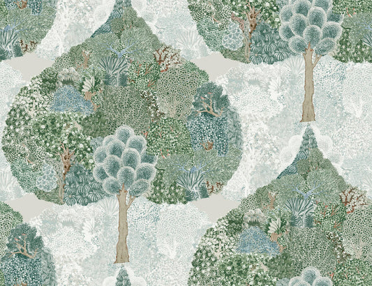 Antonina Vella Bohemian Luxe Mystic Forest Wallpaper - Green & Blue