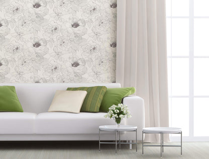 Mayflower Paper Rose Peel & Stick Wallpaper - Black & White