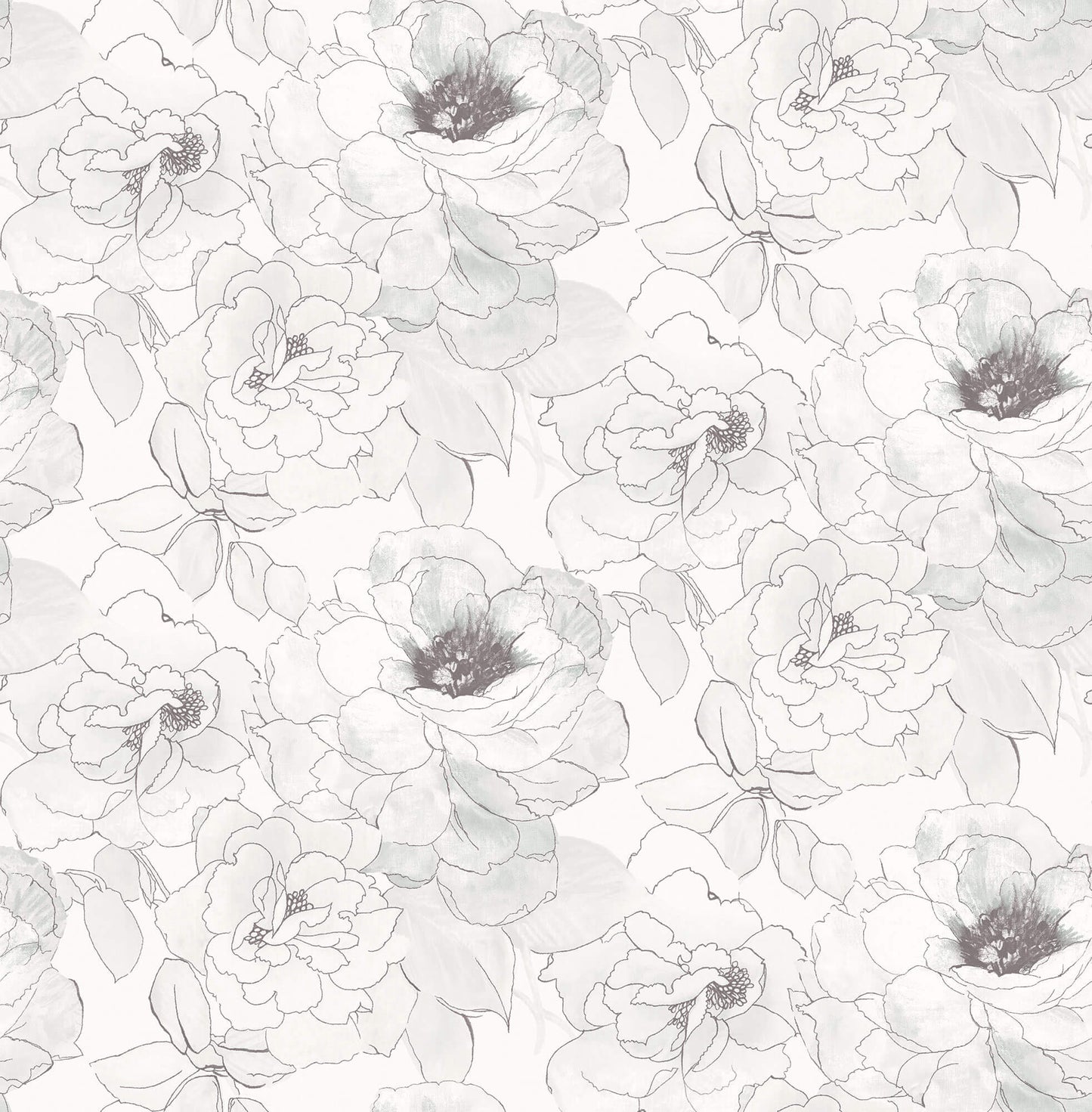 Mayflower Paper Rose Peel & Stick Wallpaper - Black & White