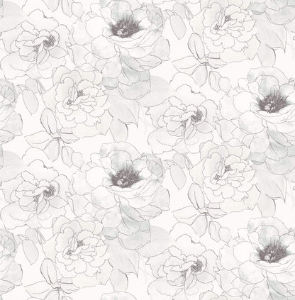 Mayflower Paper Rose Peel & Stick Wallpaper - Black & White