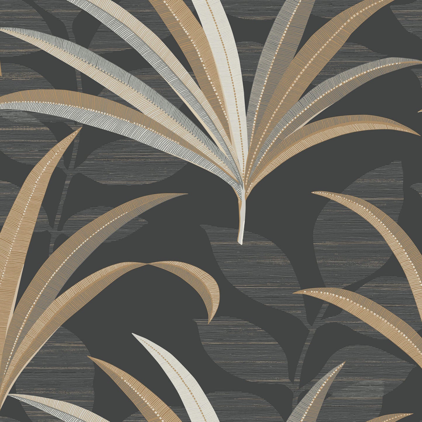 Antonina Vella Deco El Morocco Palm Wallpaper - Black & Gold