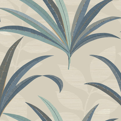 Antonina Vella Deco El Morocco Palm Wallpaper - Beige & Blue