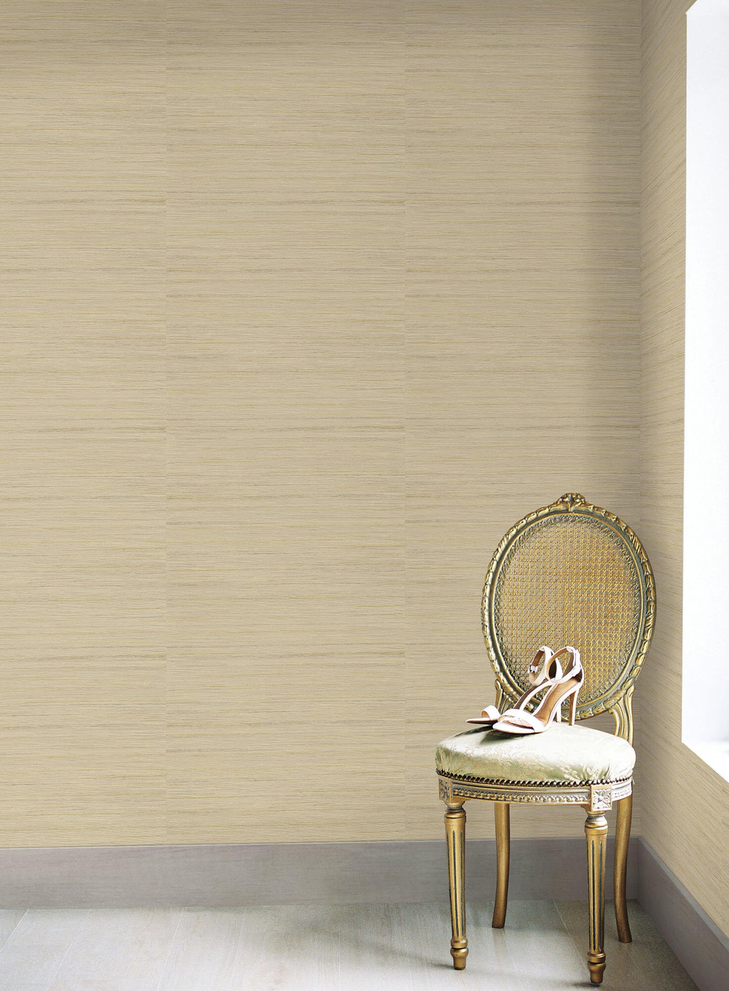 Antonina Vella Deco Ragtime Silk Wallpaper - Beige