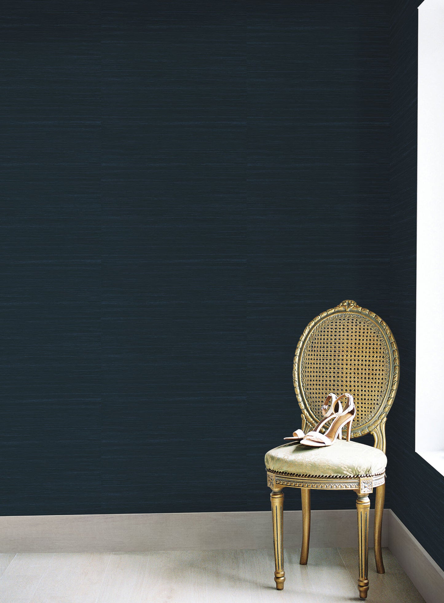 Antonina Vella Deco Ragtime Silk Wallpaper - Blue