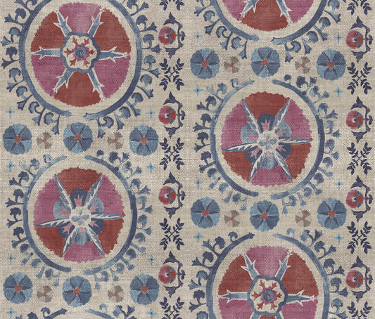 Lemieux et Cie Fleurus Wallpaper - Red & Blue