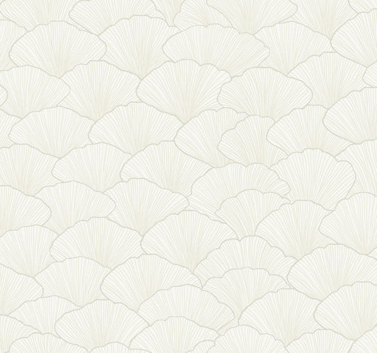 Candice Olson Modern Artisan II Luminous Ginkgo Wallpaper - White/Cream