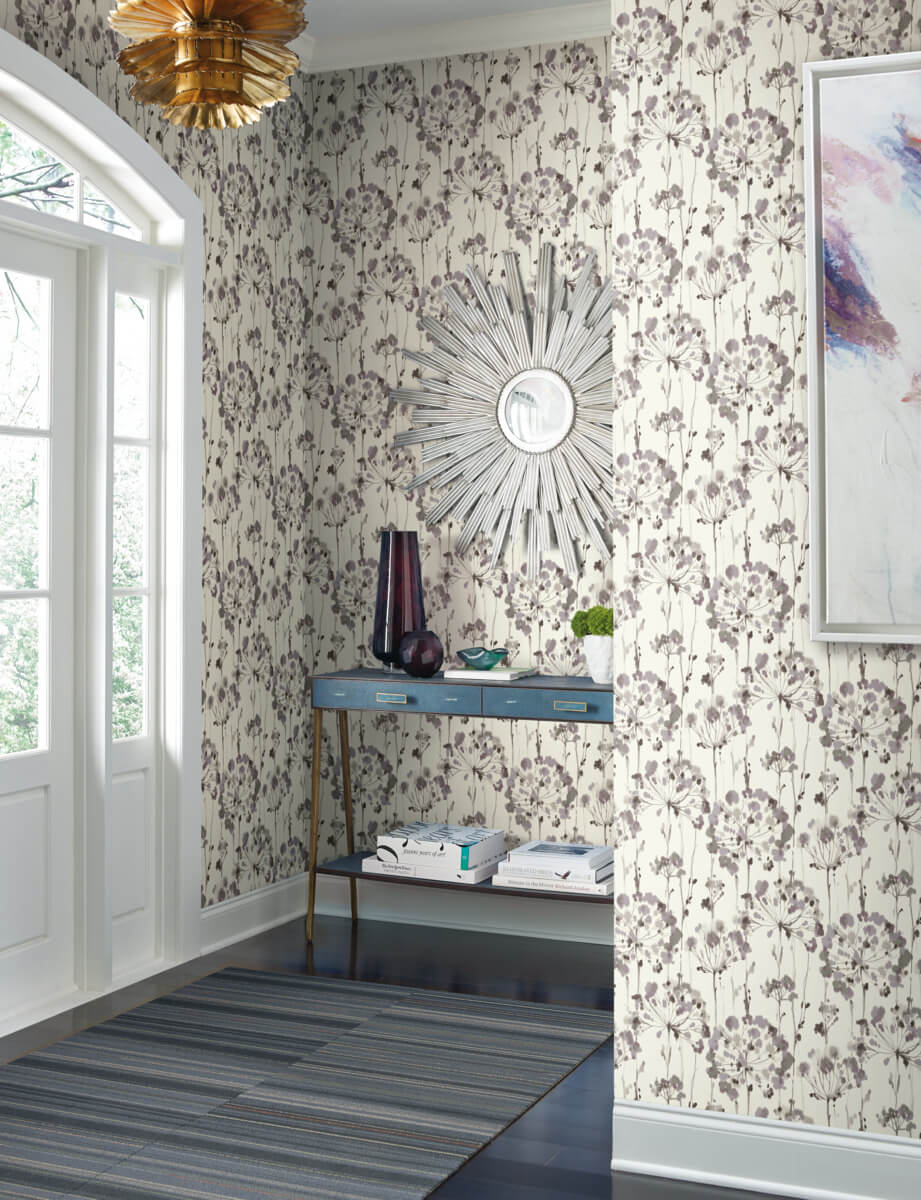 Candice Olson Modern Artisan II Flourish Wallpaper - Purple