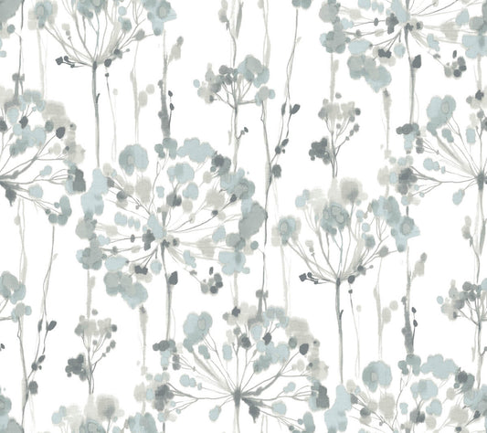 Candice Olson Modern Artisan II Flourish Wallpaper - Blue/Gray