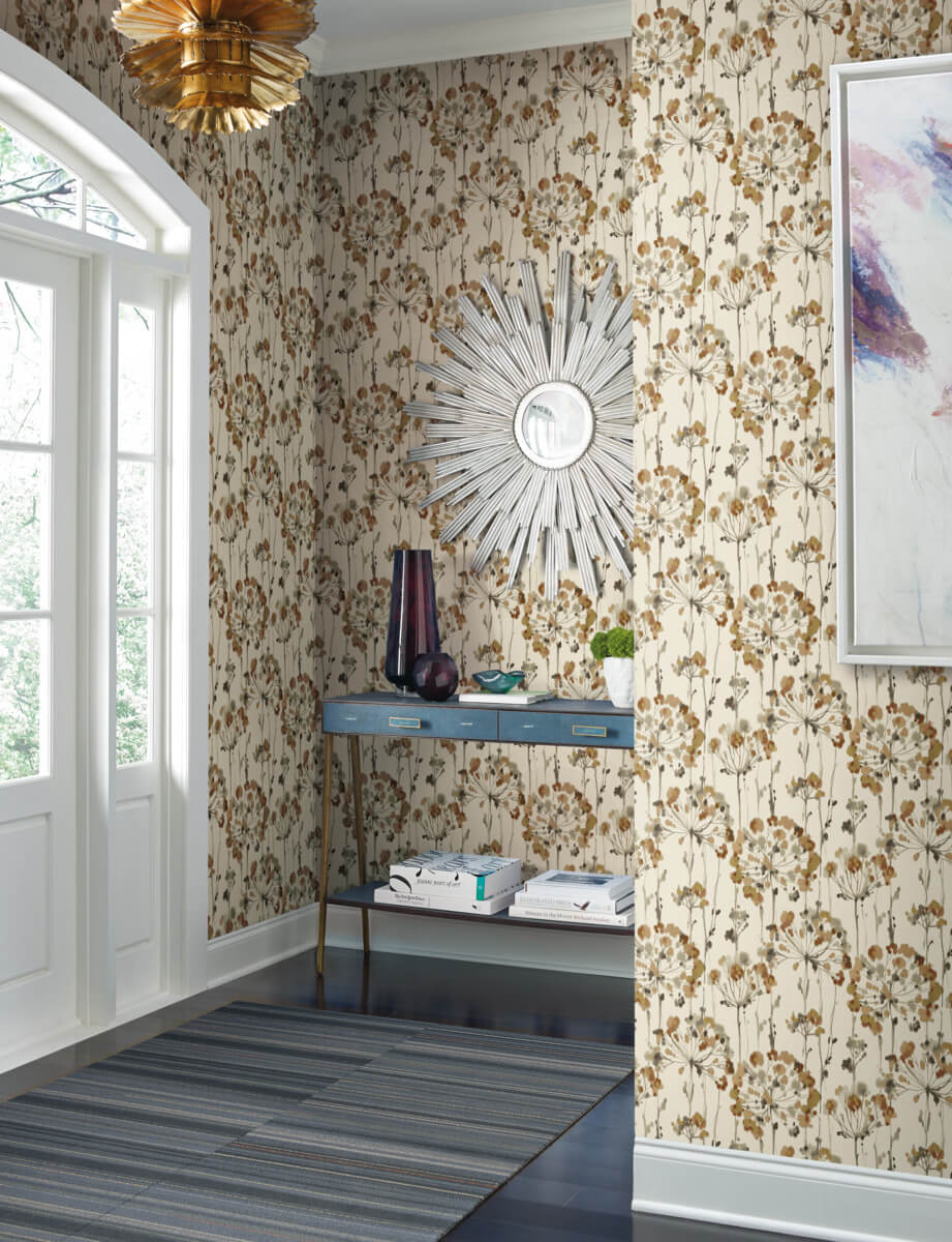 Candice Olson Modern Artisan II Flourish Wallpaper - Orange