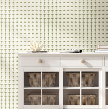 Waters Edge Resource Library Palm Bay Wallpaper - Green