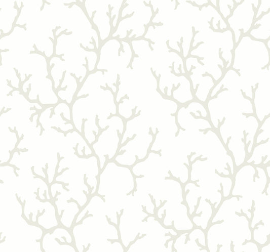 Waters Edge Resource Library Coral Island Wallpaper - White