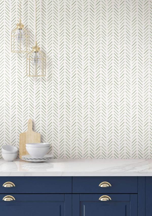 Cv4452 Waters Edge Resource Library Painted Herringbone Wallpaper 