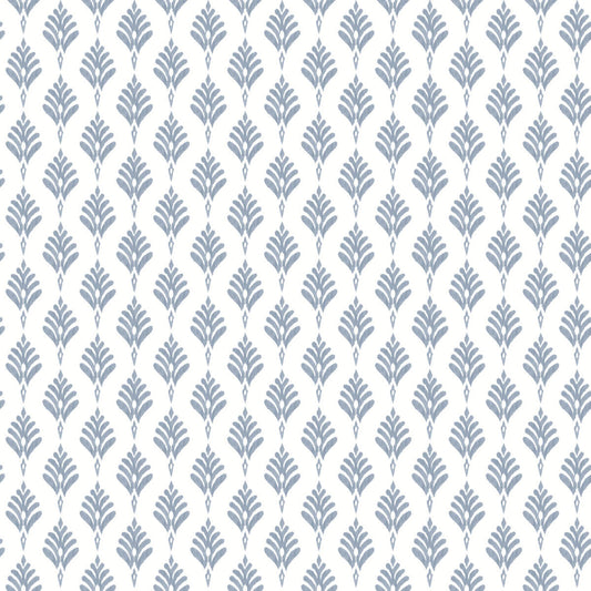 Waters Edge Resource Library French Scallop Wallpaper - Blue