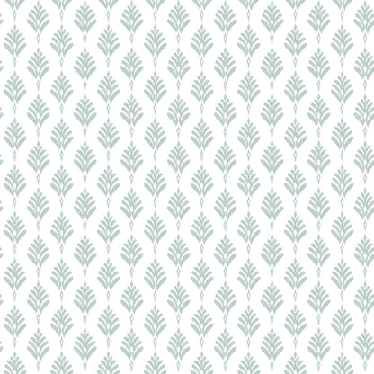 Waters Edge Resource Library French Scallop Wallpaper - Blue Gray