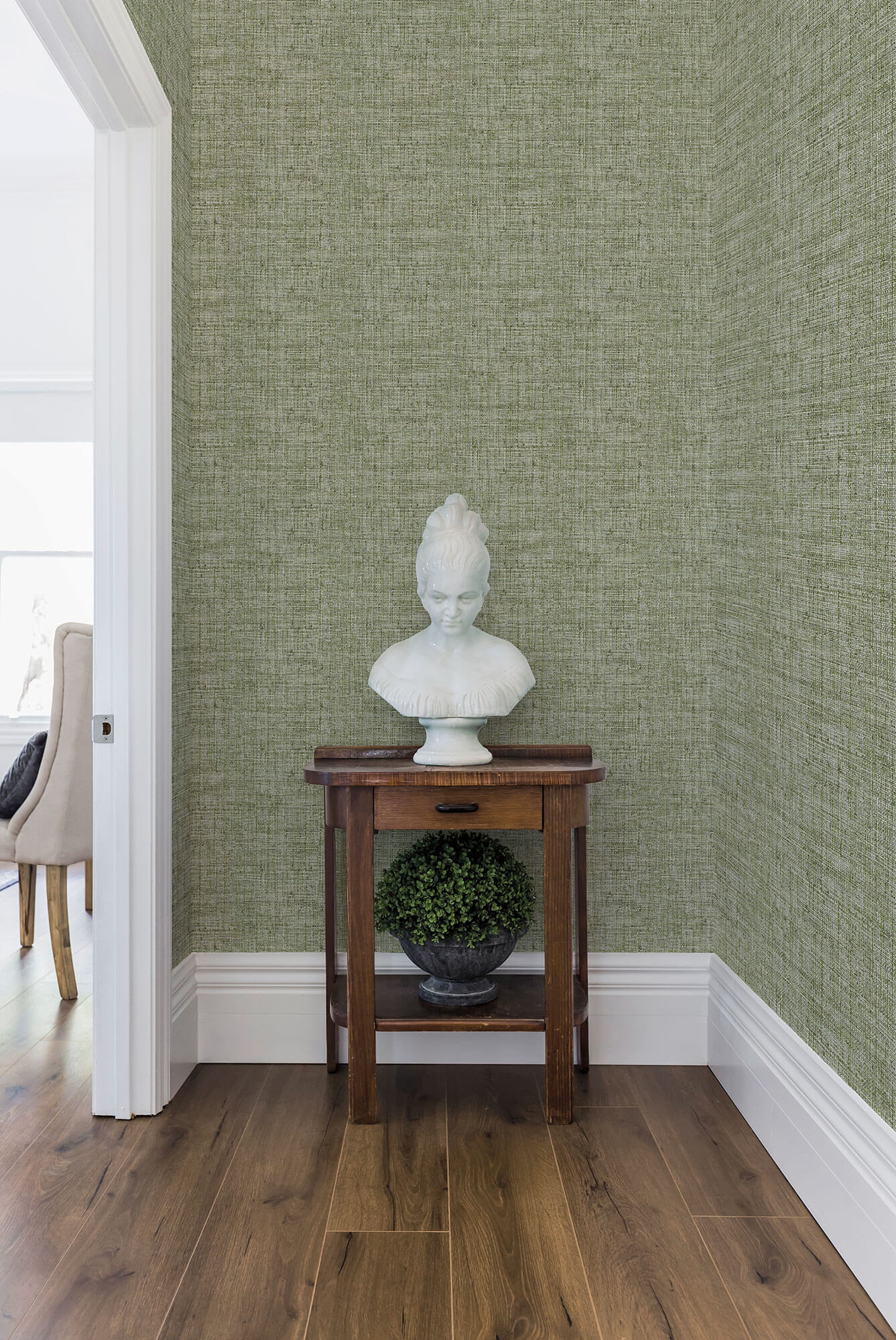 Grasscloth Resource Library Papyrus Weave Wallpaper - Green