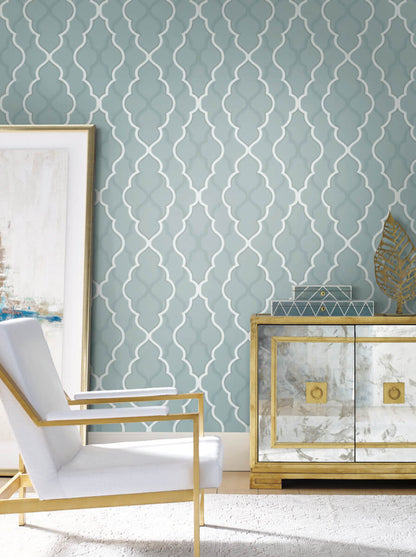 Candice Olson Modern Artisan Double Damask Wallpaper - Teal