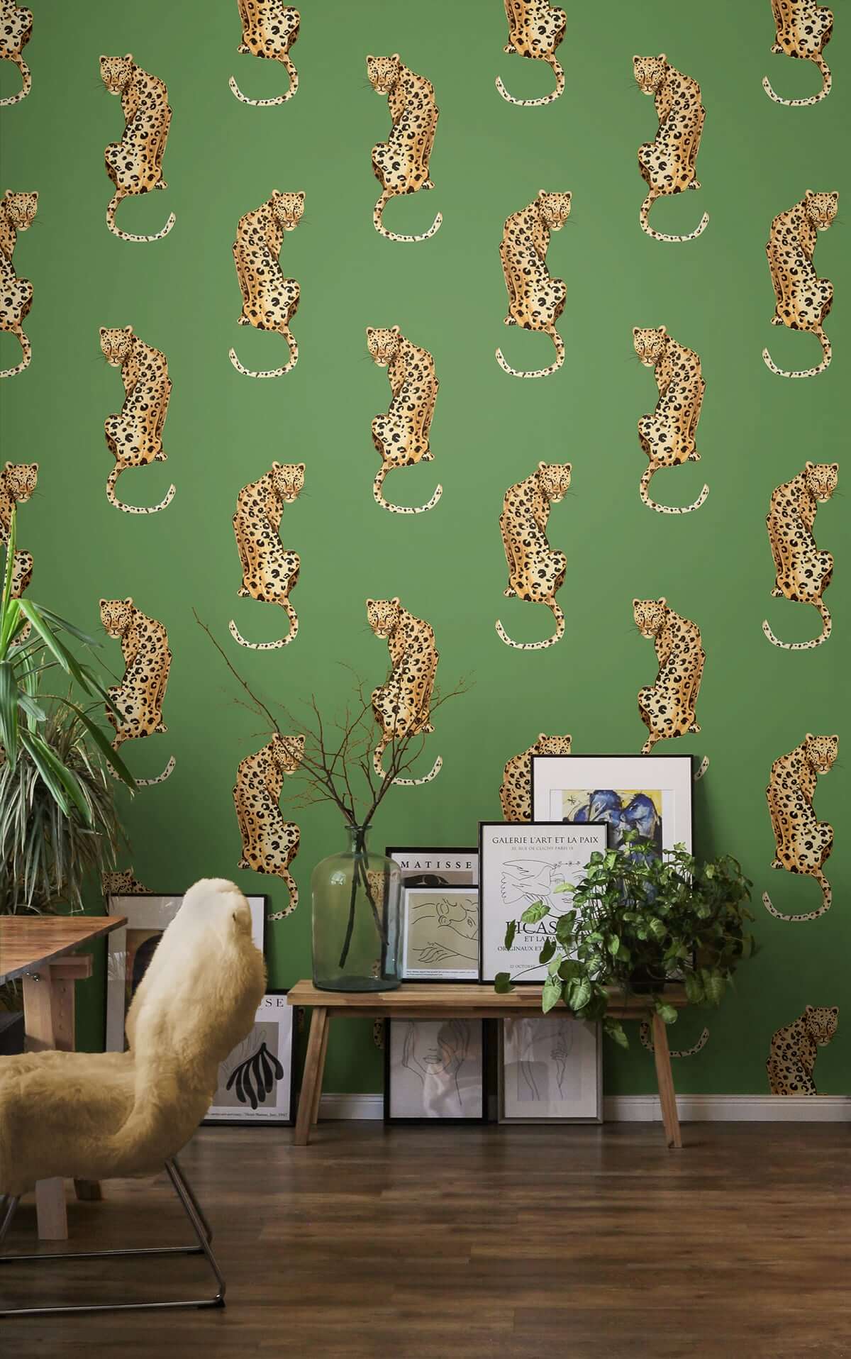 Daisy Bennett Leopard King Green Peel & Stick Wallpaper