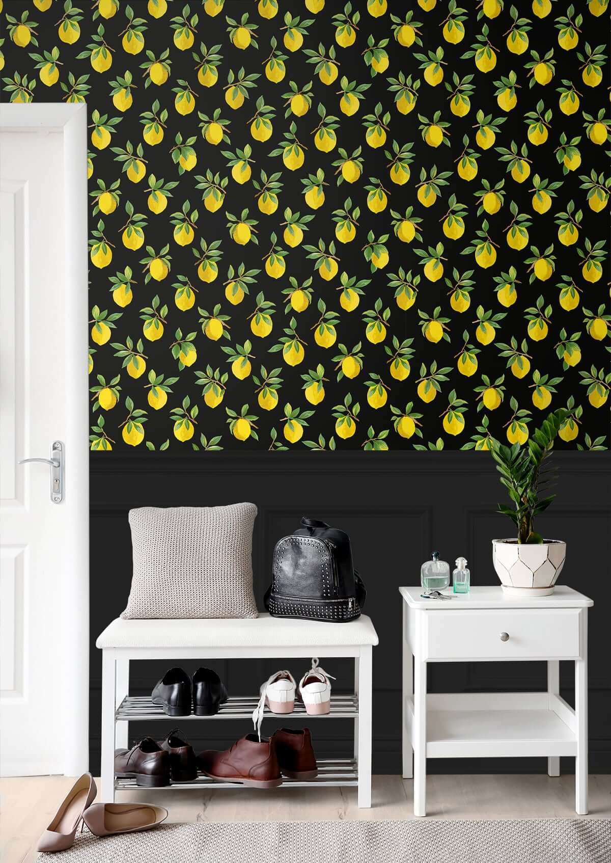 Daisy Bennett Lemoncello Peel & Stick Wallpaper - Black
