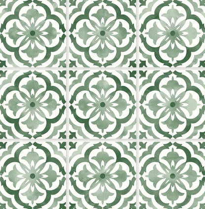 Daisy Bennett Sorento Tile Peel & Stick Wallpaper - Jungle Green