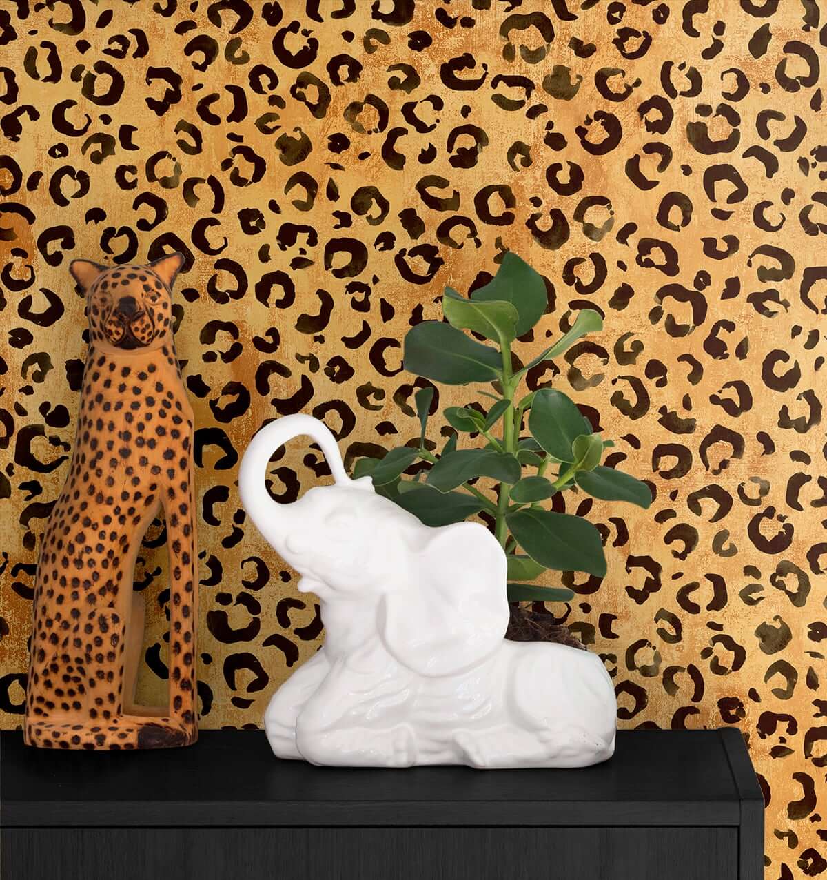 Leopard Animal Print Pale Gray Wallpaper - Happywall